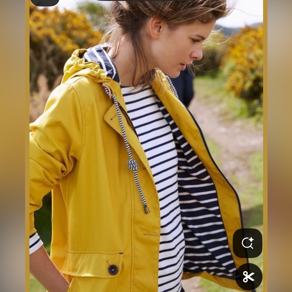Joules Yellow Raincoat Size US 6/UK 10/EU 38